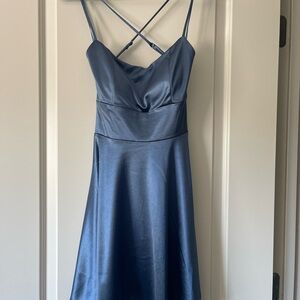 Windsor Blue Satin Dress